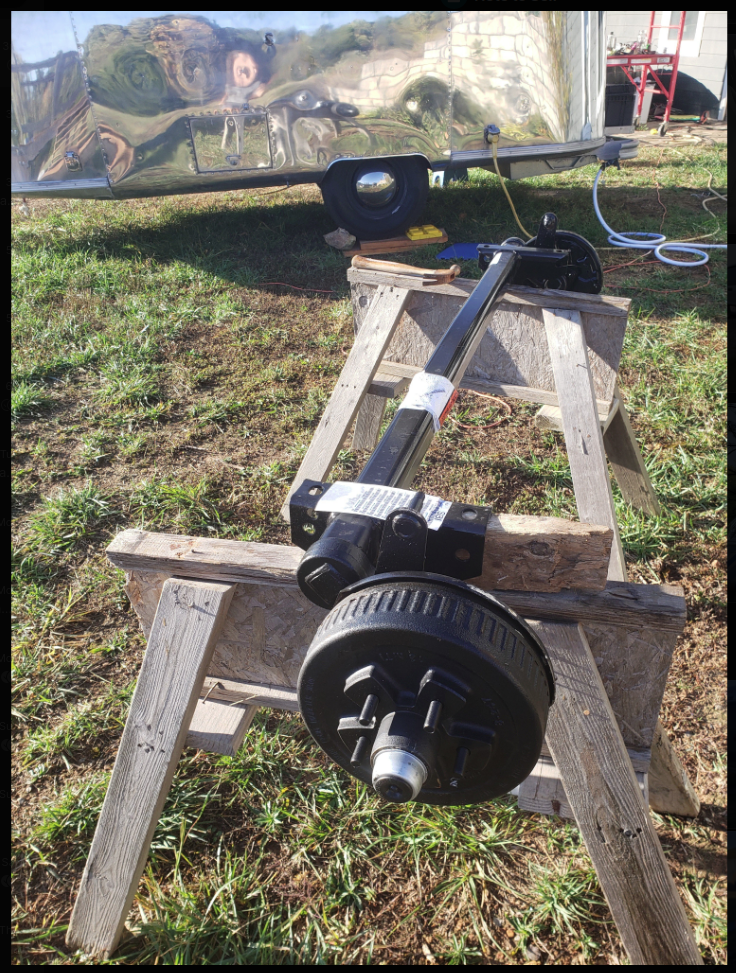 The old axle out.