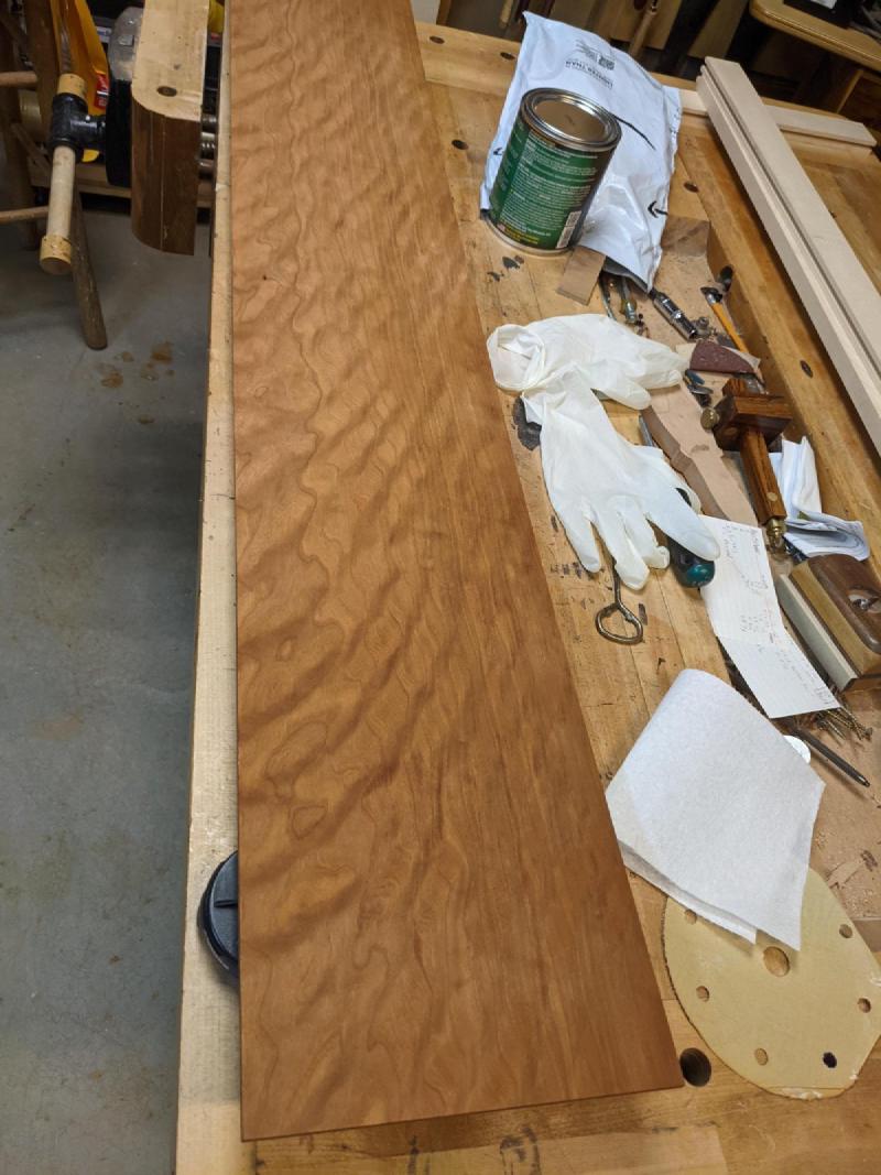 Coats of finish going on.