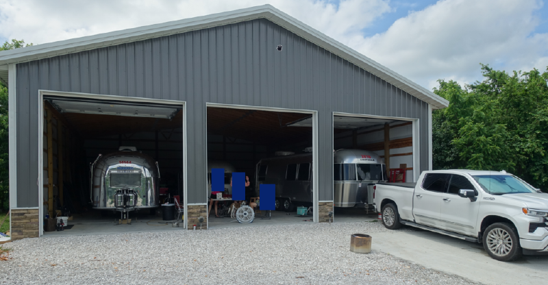 The trailer tucked into its bay.