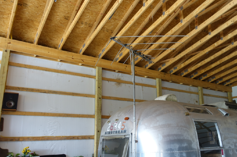 The front TV antenna removed; the opening will be patched.
